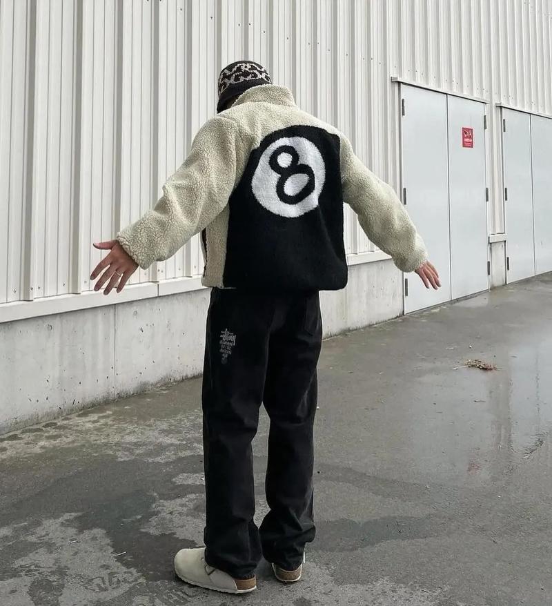 Men's Jackets Cotton Men And Women Loose Warm Harajuku Hip Hop No. 8 Billiards Embroidered Double Sided Zipper Jacket Clothes