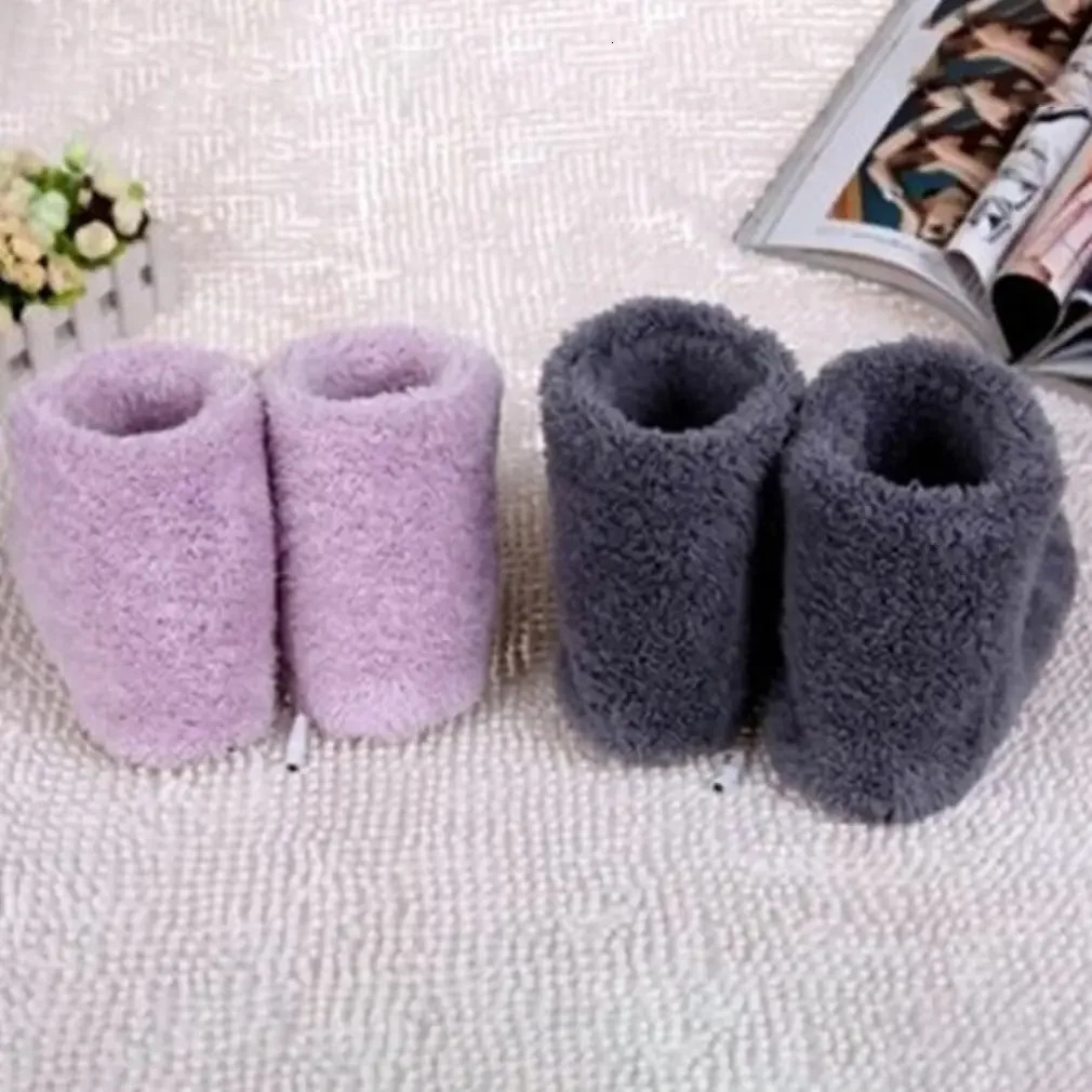 1 Pair Electric Heating Shoes USB Men Women Winter Warm Snow Boots Plush Warm Electric Slippers Washable Foot Heating Shoes 241125