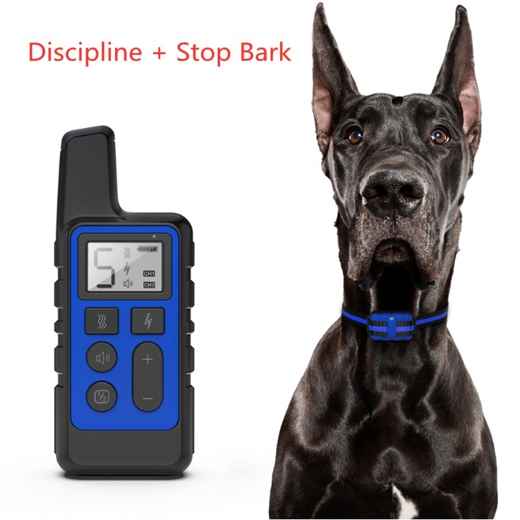 High Click 500m Dog Training Bark Stopper Remote Control Electric Shock Waterproof Electronic Collar dog bark deterrent devices