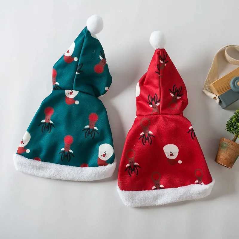 Pet Dog Christmas Clothes New Years Clothes Ball Cloak Pet Plush Coat Christmas Cloak Hat Puppy Clothes Dog AccessoriesXJ241125