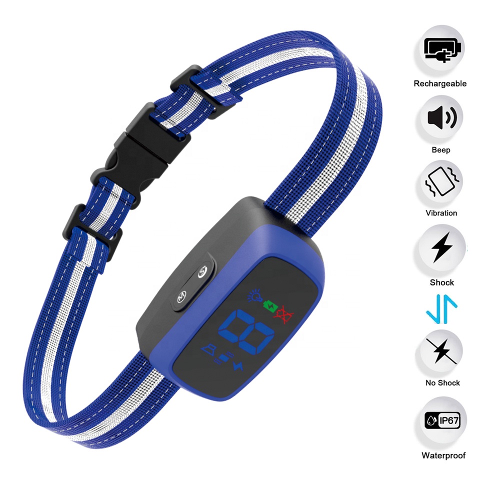 New Product LED Display Electronic Dog Trainer Adjustable Sensitivity Stop barking dog shock collar