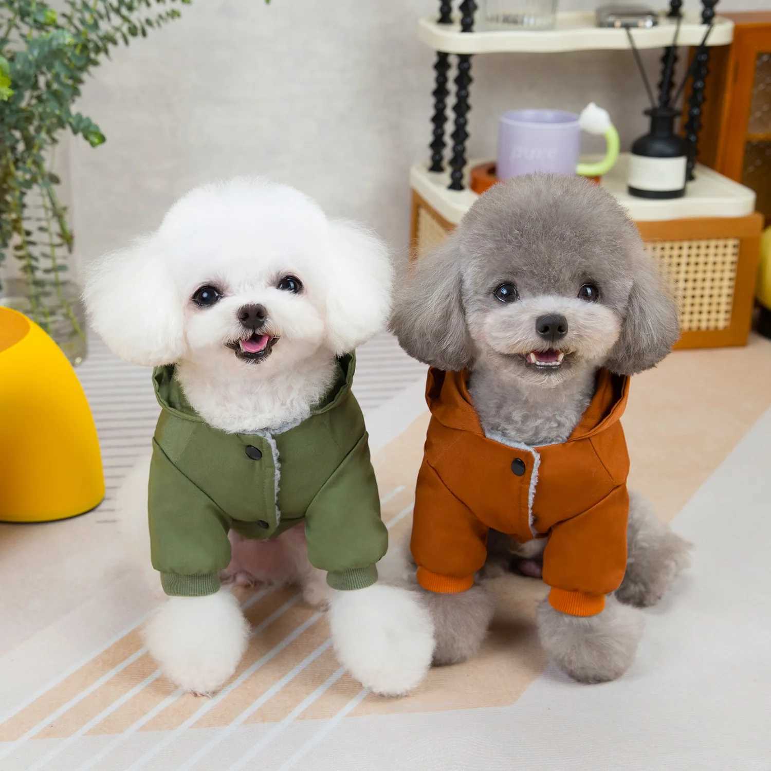 DADAGOU Dog Jacket Winter Pet Costume Two-legged Cotton-padded Coat Dog Clothes for Small DogsXJ241125