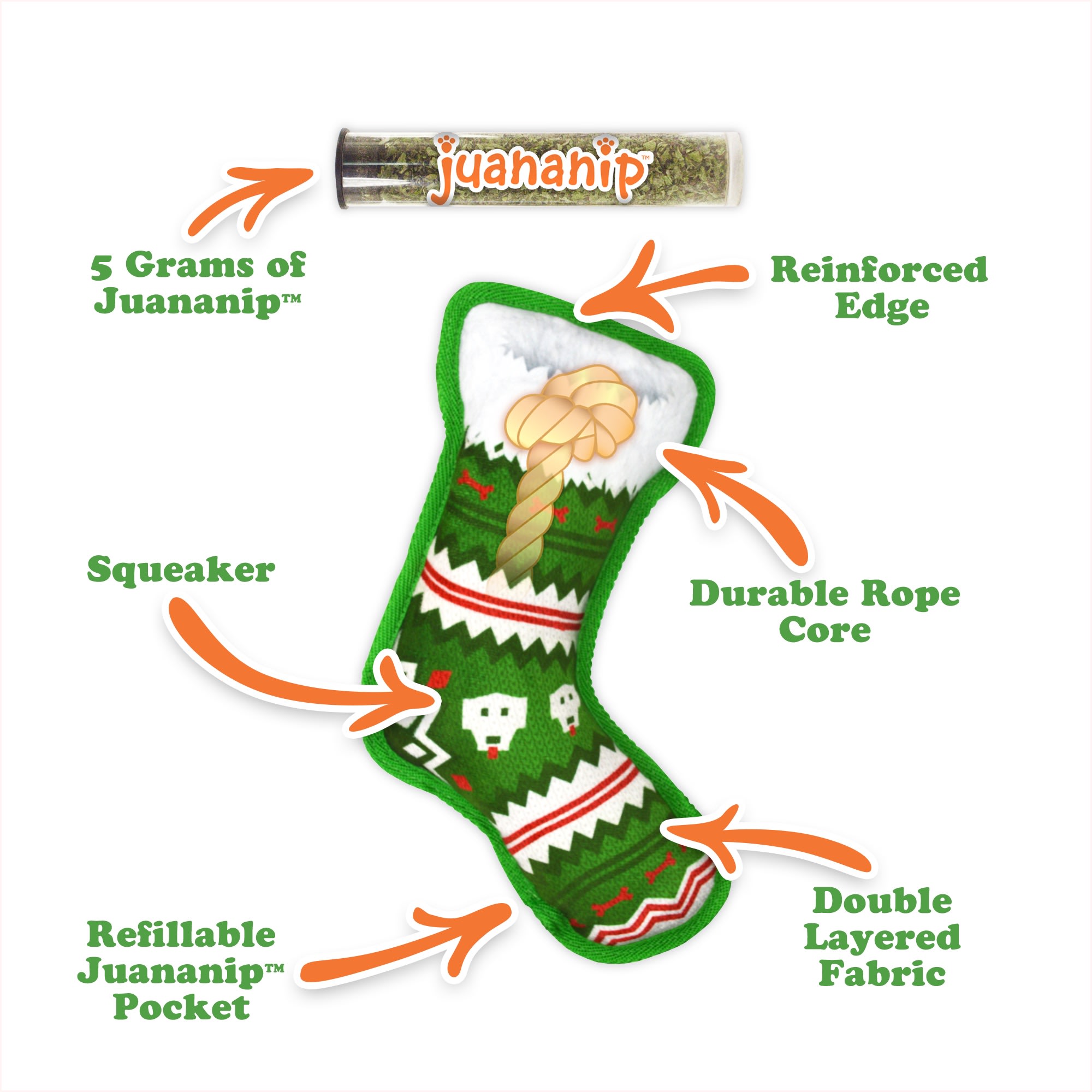 Doggijuana Tuffer Chewer Mini Refillable Stocking Stuffer Dog Toy, Small