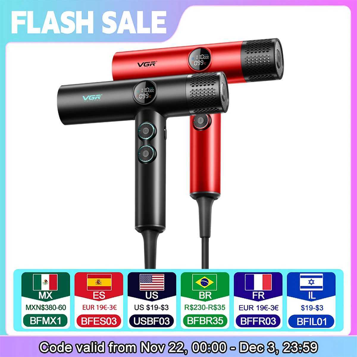 VGR smoke-free hair dryer professional hair dryer brushless motor 110000 RPM suitable for home salon electric hair dryer V-401 W241125