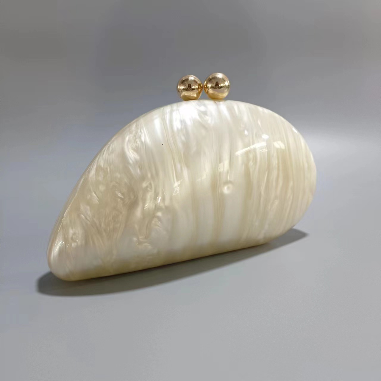 Lady Pearl Dark Blue Shell Acrylic Box Clutch Purse Women Evening Bag Woman Crossbody Bag For Wedding Party Chain Shoulder Bags 240820