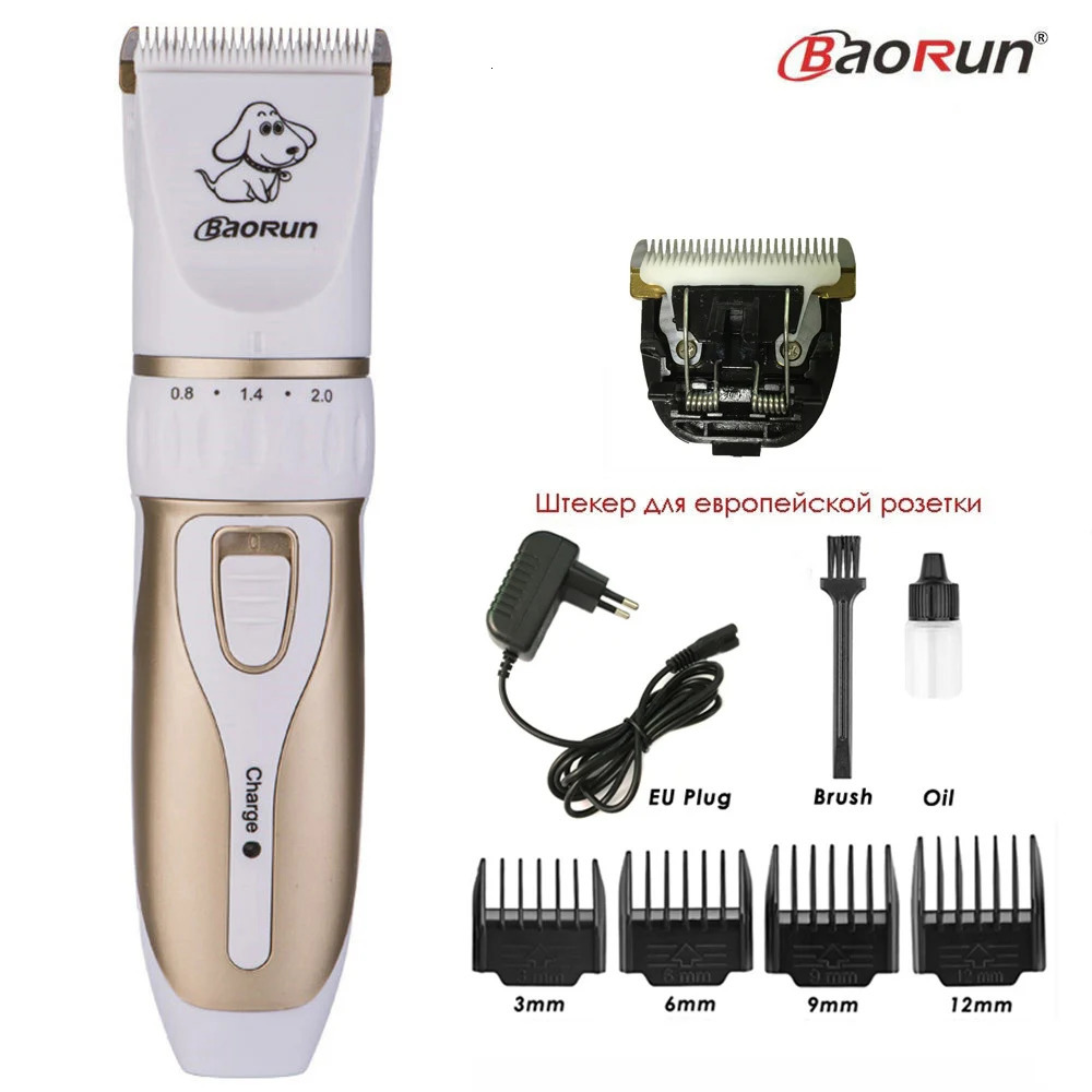 BaoRun P2 P3 Professional Pet Cat Dog Hair Trimmer Rechargeable Animal Grooming Clipper Shaver Dog Hair Cutting Machine Comb Kit 241125