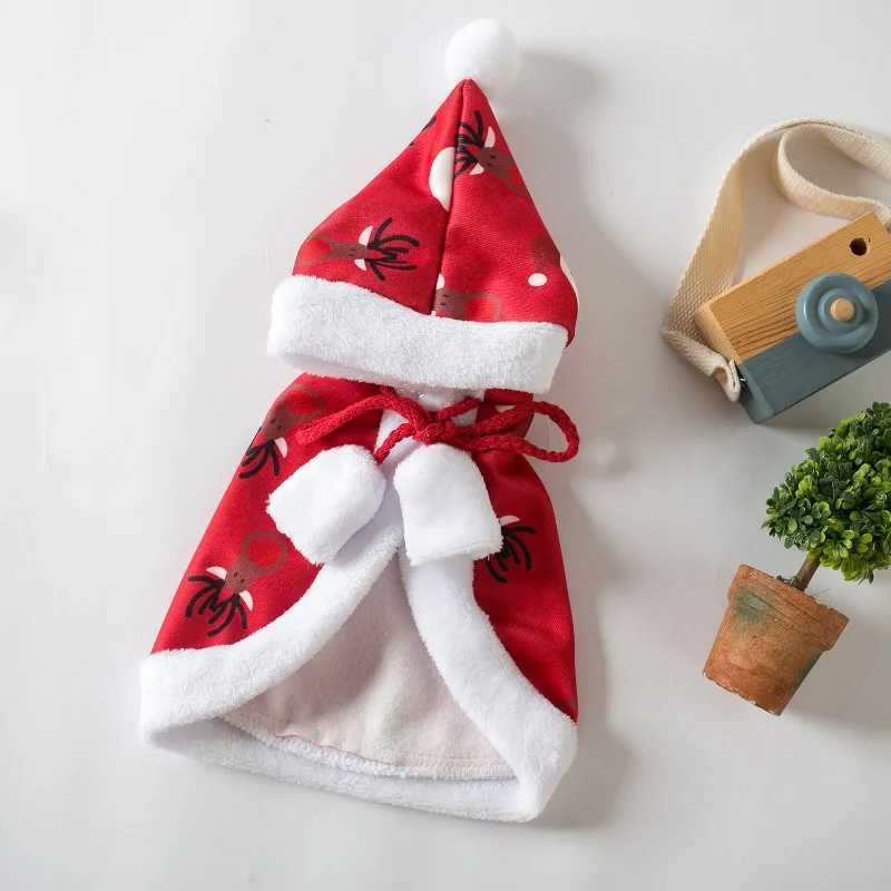 Pet Dog Christmas Clothes New Years Clothes Ball Cloak Pet Plush Coat Christmas Cloak Hat Puppy Clothes Dog AccessoriesXJ241125