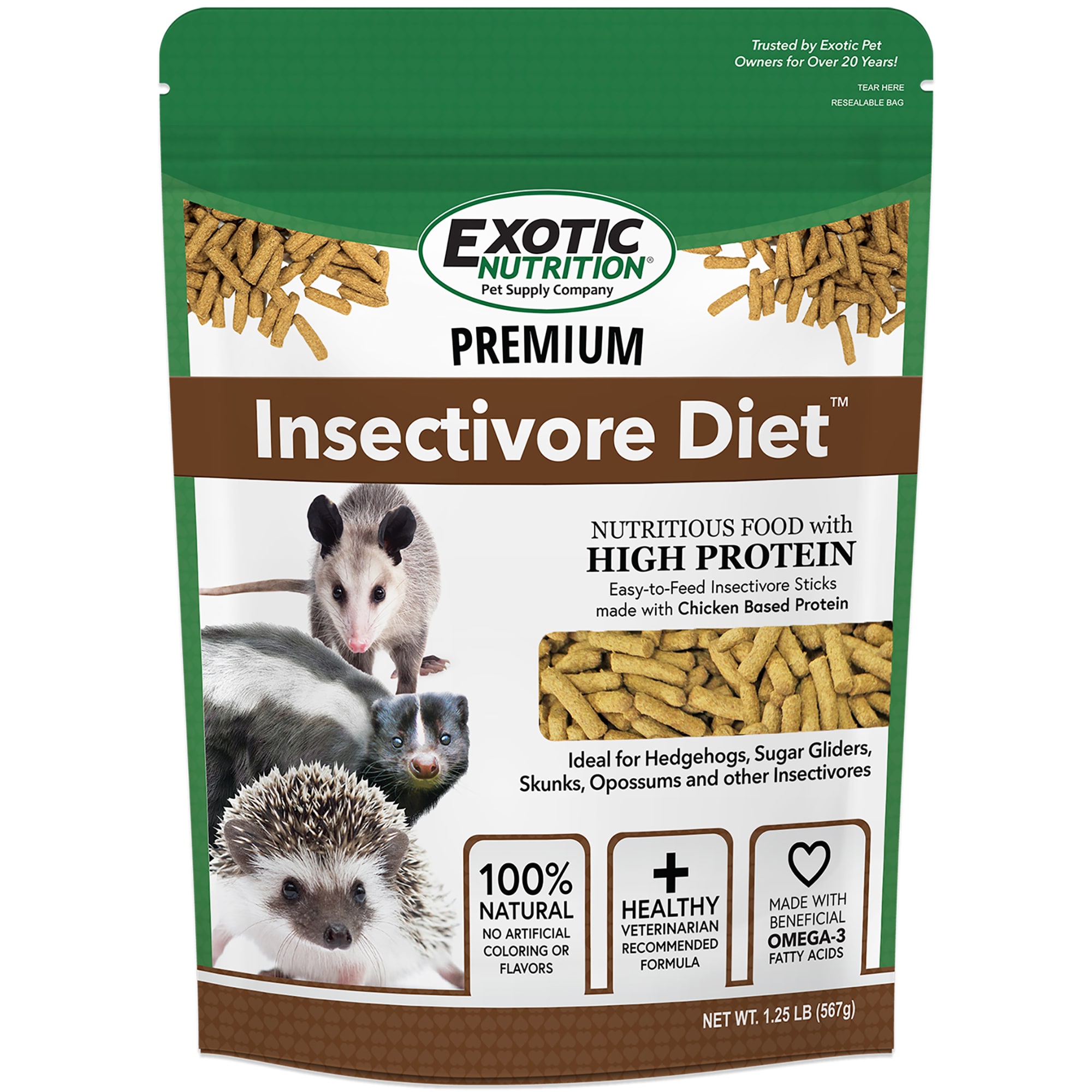 Exotic Nutrition Premium Insectivore Diet Small Pet Food, 1.25 lbs.