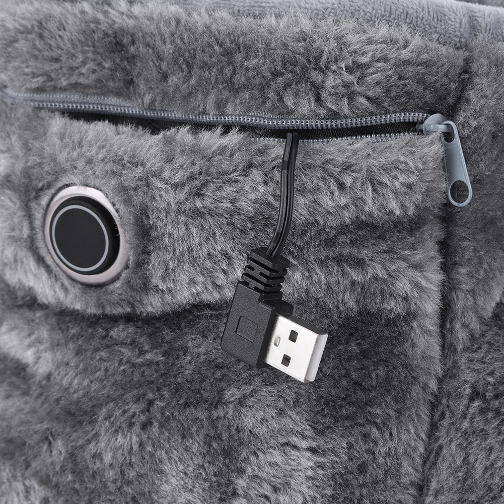 USB Heater Foot Shoes Winter Warm Snow Boots Comfortable Plush Warm Electric Slippers Foot Warmer Shoes for Men Women 241125