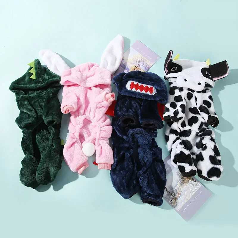 Fleece Dog Clothes Cosplay Pet Hoodies Winter Warm Dog Coat Jacket For Small Dogs Jumpsuits Chihuahua Yorkie Clothes Pet ApparelXJ241125
