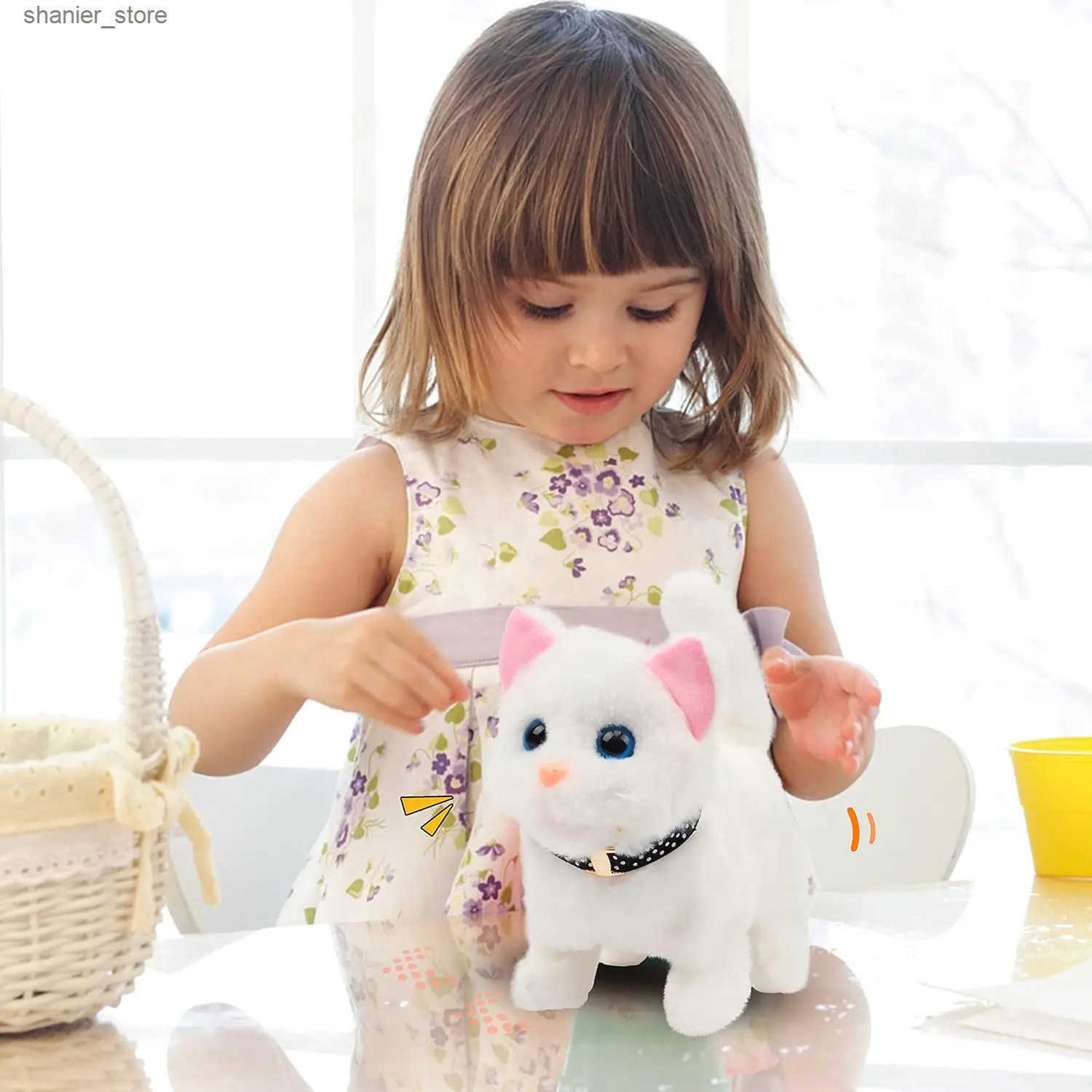 Cat Interactive Electronic Toys New Walking Kitty plush toy electric interactive cat stuffed animal meow tail shaking Nodding cat pet toy childrens gi