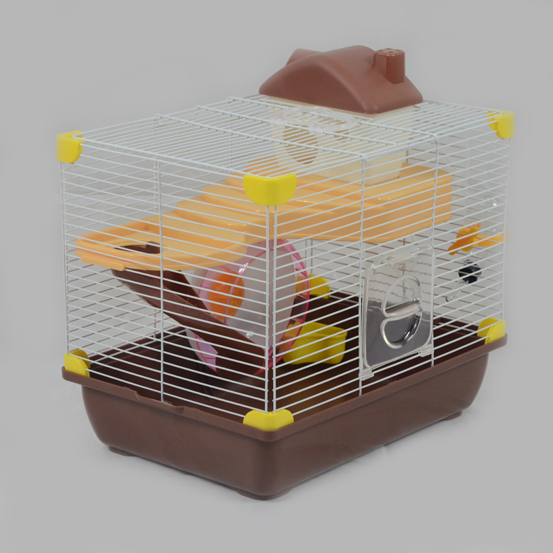 The standard brown hamster cage is more suitable for home use in a discount pollution-free plastic