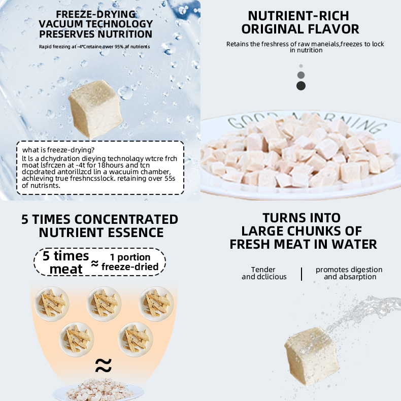 OEM Bulk Pet Food Wholesale Factory Nutrition Natural Premium Dry Cat Food Freeze-dried Snack