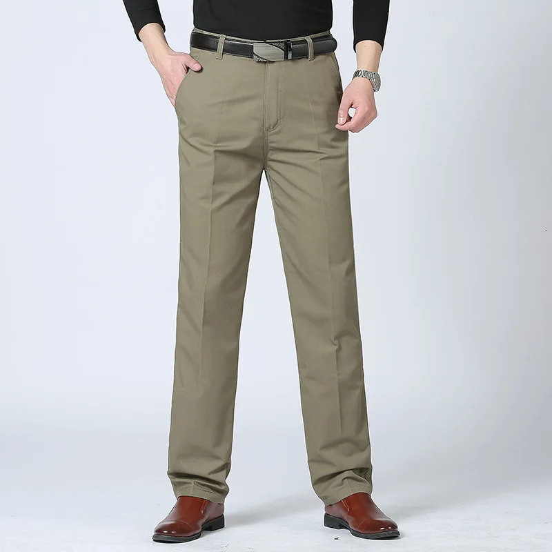 Men Classic Style Lightweight Soft Business Casual Straight Pencils Pants Solid Color Fashion Street Wear Jeans 240415