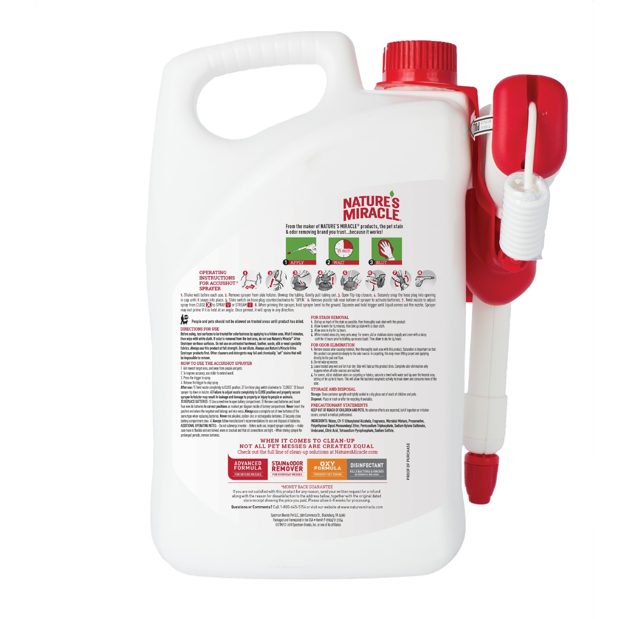 Nature's Miracle Urine Destroyer with Accushot Sprayer for Dogs, 1.33 Gallon
