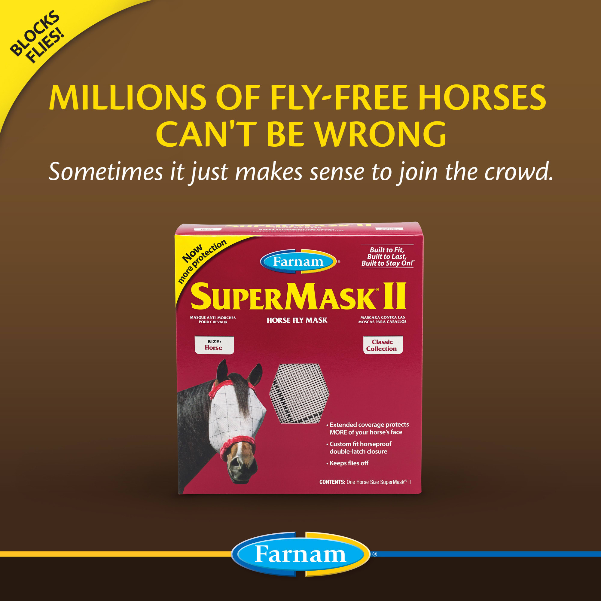 Farnam Classic Horse Fly SuperMask II Without Ears