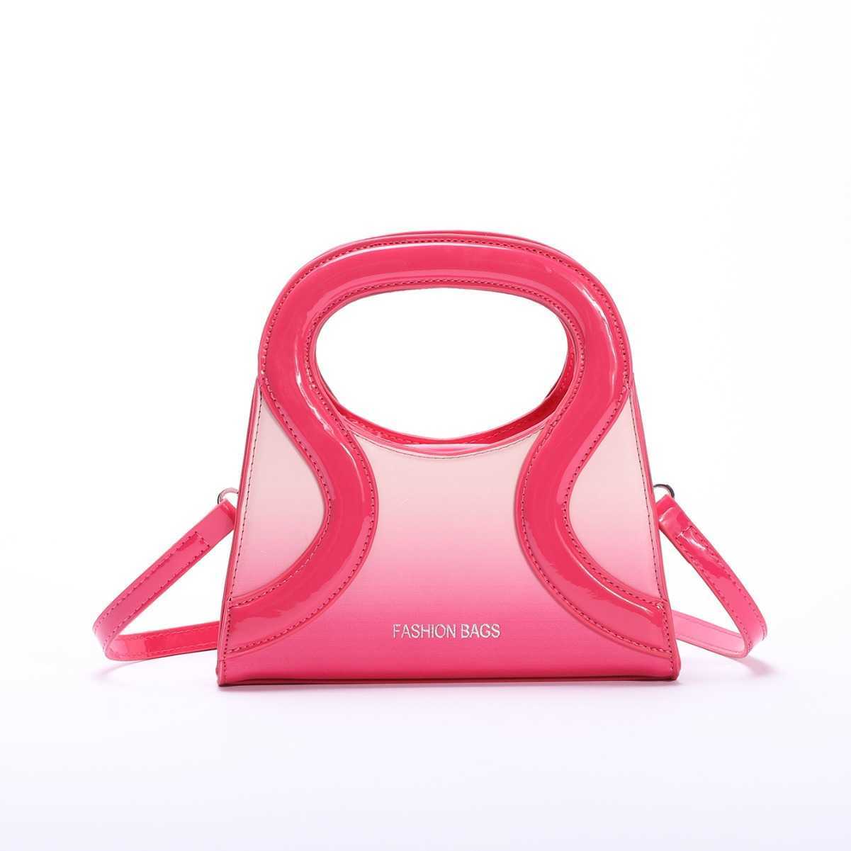 New Dopamine Style Gradient Womens Bag Hand Tote Bags Patent Leather Pressure Strip Handbag Sweet Girl Shoulder Crossbody Bag 241125
