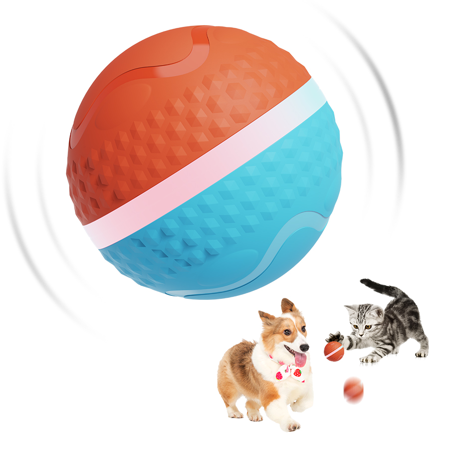 2024 Rechargeable LED Flash Light Automatic Rolling Ball Motion Activated Dog & Cat Interactive Movement Toy