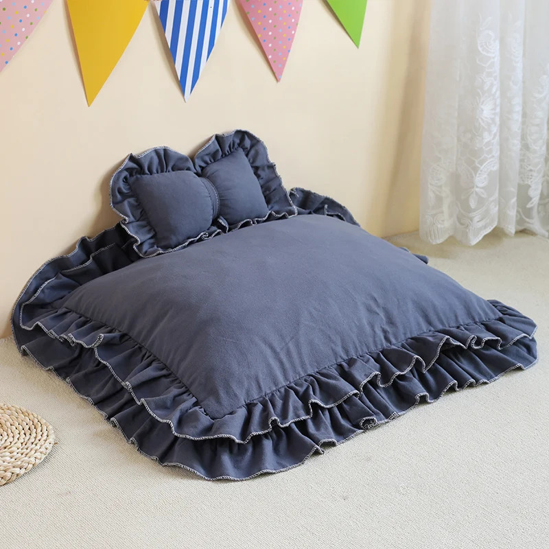 Cat Bed Small Dog Bed Cute Princess Pet Bed TIE Lace Cat Dog Bed with Pillow with Removable Washable Cover for Cats and dogs 241125
