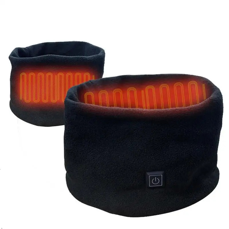 Usb Heating Scarf Neck Unisex Solid 3 Speed Fleece Bib Scarf Winter Snood Scarves Outdoor Keep Warm Scarf Ring Fashion 241125