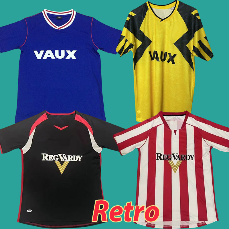 Retro SUNDERLAND 1994 1993 yellow 1992 2005 2006 Soccer Jersey STEWART SIMMS ROBERTS AMAD CLARKE DAJAKU EMBLETON 92 93 94 05 06 PRITCHARD 24 25 Football Shirts
