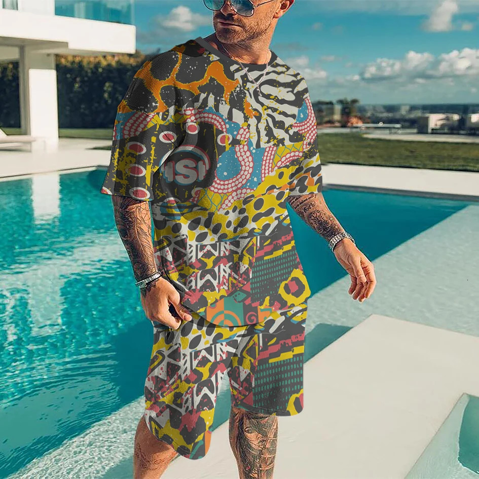 Fashion Men Tracksuits Vintage T shirts 2 Piece Sets Summer Shortsleeve Virgin Mary Sportswear Casual Oversized Man Outfit 240415