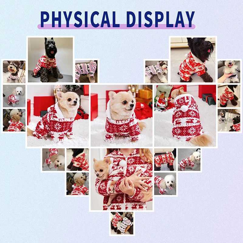 Winter Dog Christmas Jumpsuit Clothes Warm Plush Pet Pajamas for Small Medium Dogs Cats Overalls Puppy York Chihuahua OnesiesXJ241125