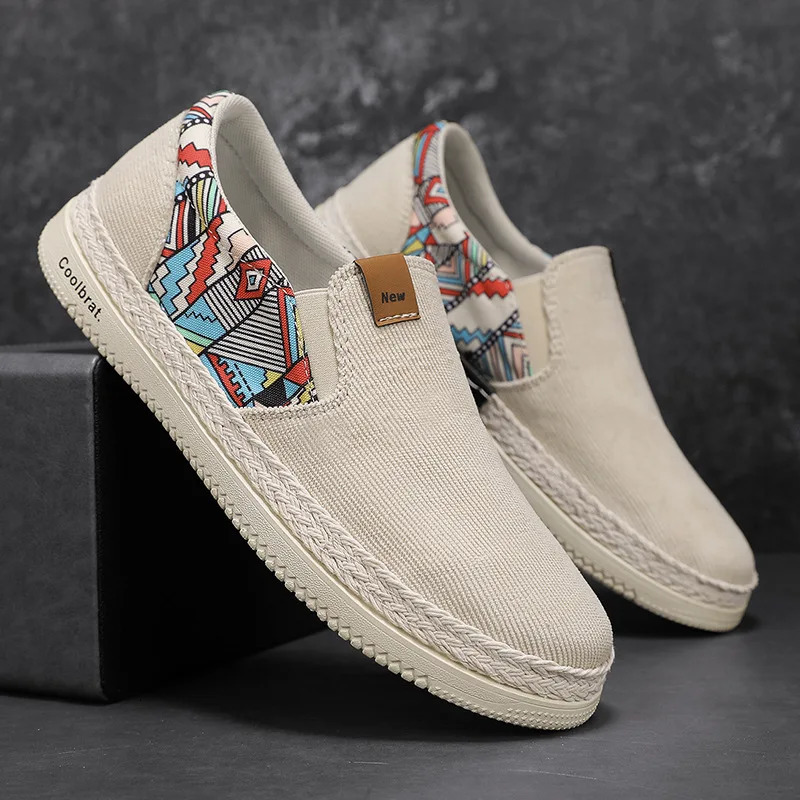 Flat Canvas Shoes For Men Fisherman Linen Cloth Loafers Summer Mens Sneakers Style Shoes Sneakers Male Casual Shoes Man 241125
