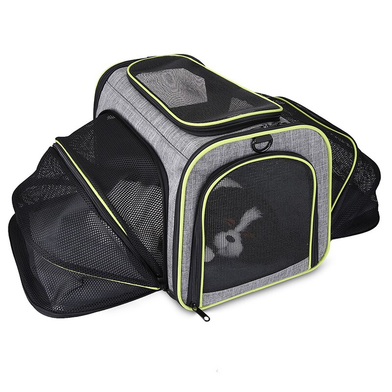 Pet Airline Approved Expandable Reflective Foldable Soft Travel Bag Products Pet Cages Carriers