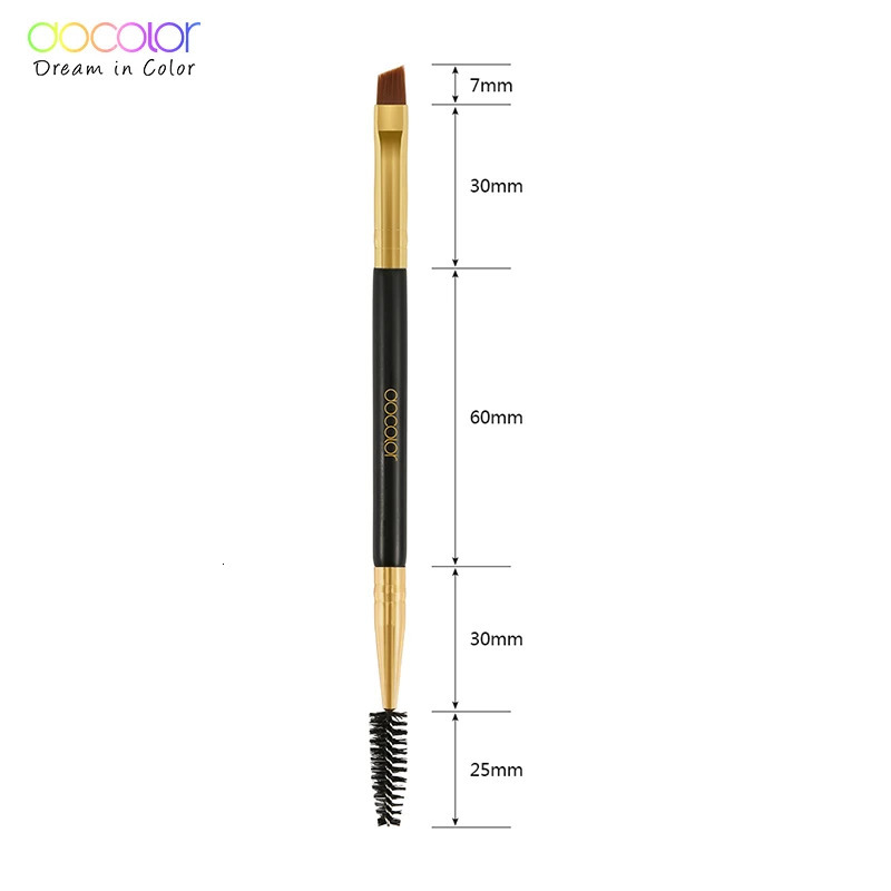 Docolor 5/10pcs White Black Professional Double headed Eyebrow Eyelash Makeup Brushes Thin hair Wholesale Angled Eye brow Brush 240412