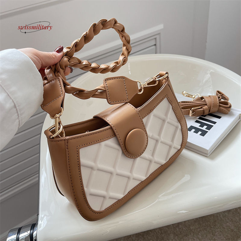 2024 niche French diamond grid high-end texture light luxury fashion versatile single shoulder crossbody armpit bag #48 swissmilitary