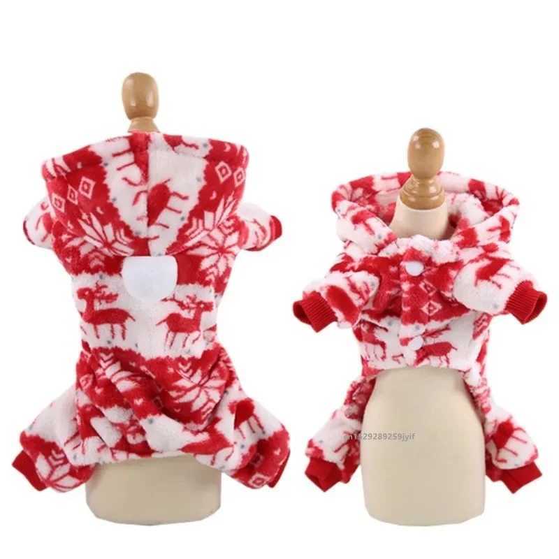 Winter Dog Christmas Jumpsuit Clothes Warm Pet Jacket Coat Costume for Small Medium Dogs Cats Overalls Puppy York ChihuahuaXJ241125