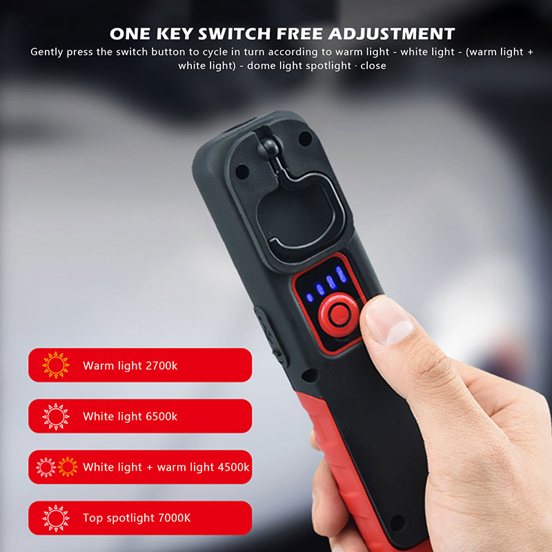 Auto Repair Working Light LED Flashlight Car Detailing Tools Car Paint Lamp Scan Swirl Magnetic Grip Multifunction Torch
