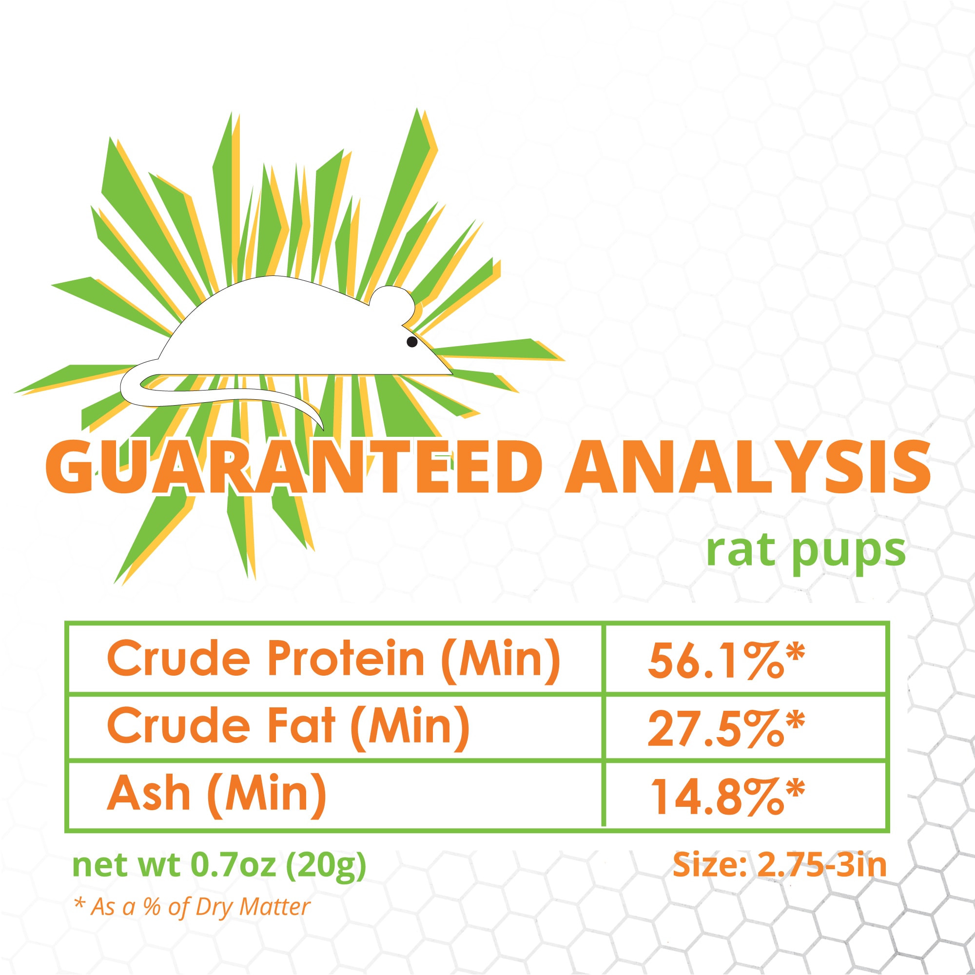 Mack's Natural Reptile Food Frozen Pup Rat - 50ct
