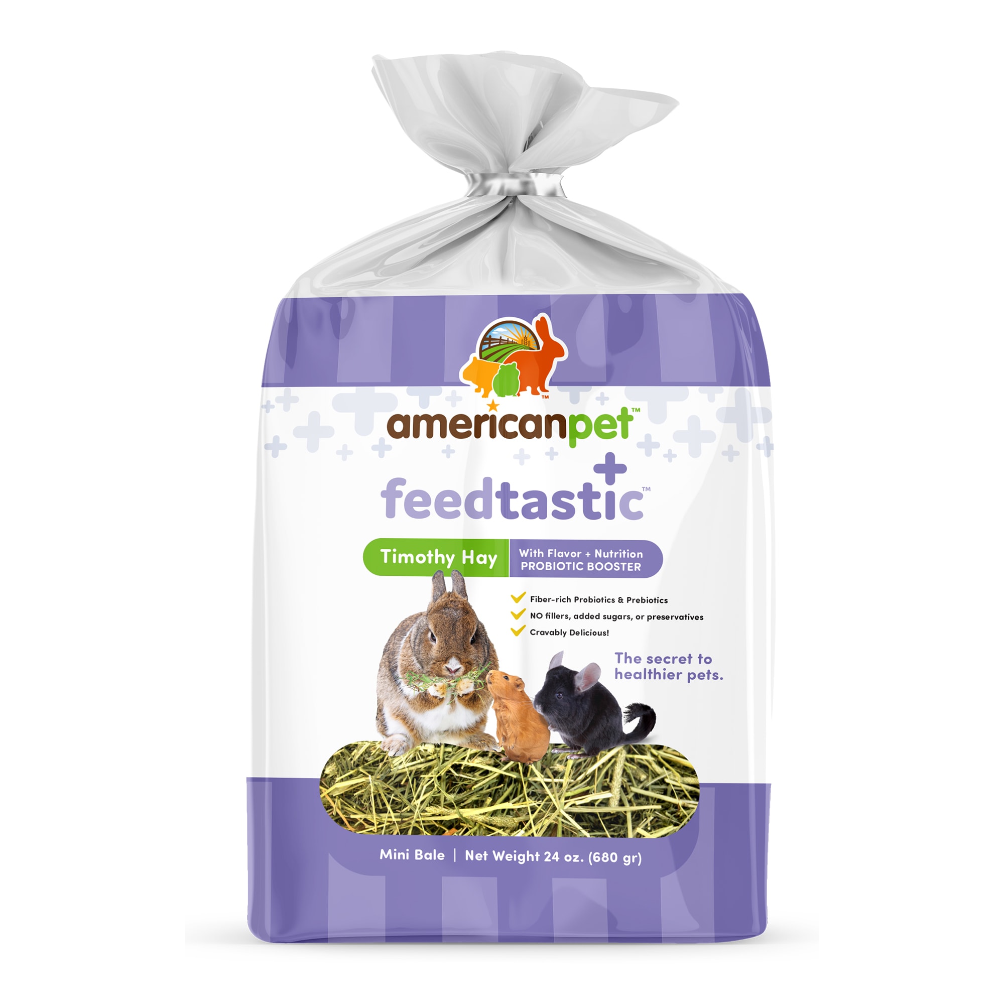 American Pet Feedtastic Timothy Hay with Prebiotic Booster Dry Food, 24 oz.