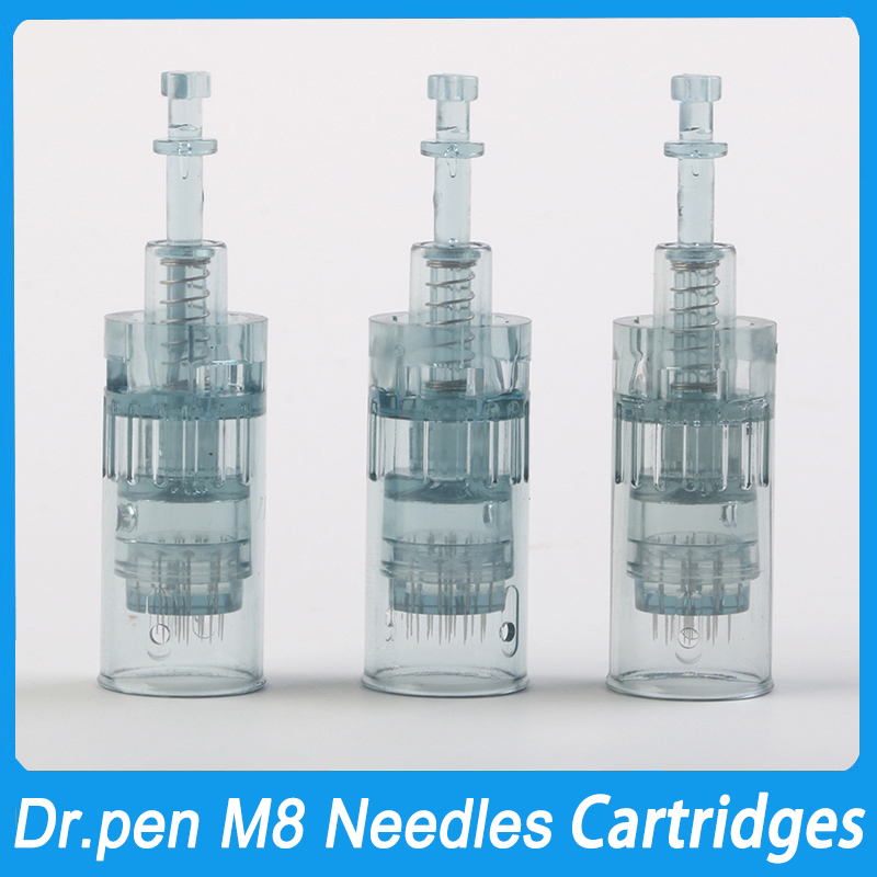 50Pcs Micro Needling Cartridges Dr.pen Ultima M8 Needles 11 16 24 36 42 3D 5D Round Nano Silicone Dermapen Skin Care Replacement Cartridge Derma Dr Pe