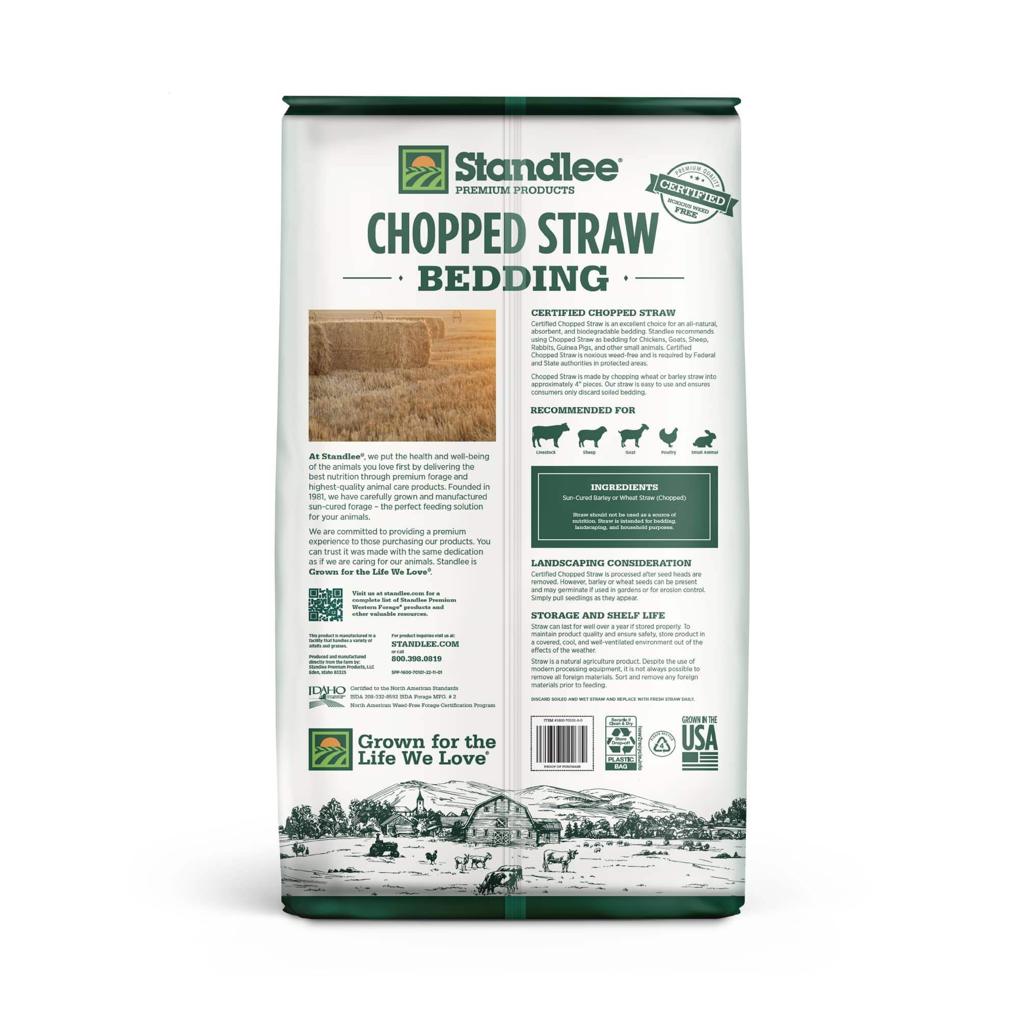 Standlee Premium Products Certified Chopped Straw, 25 lbs.