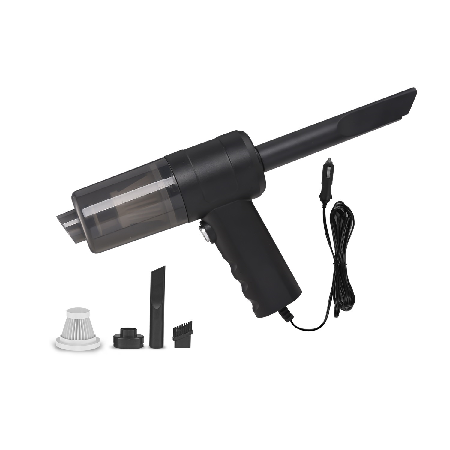 Compact Car Detailing Solution: Long-Lasting Handheld Vacuum with Pre-Installed Strainer for Vehicular Use
