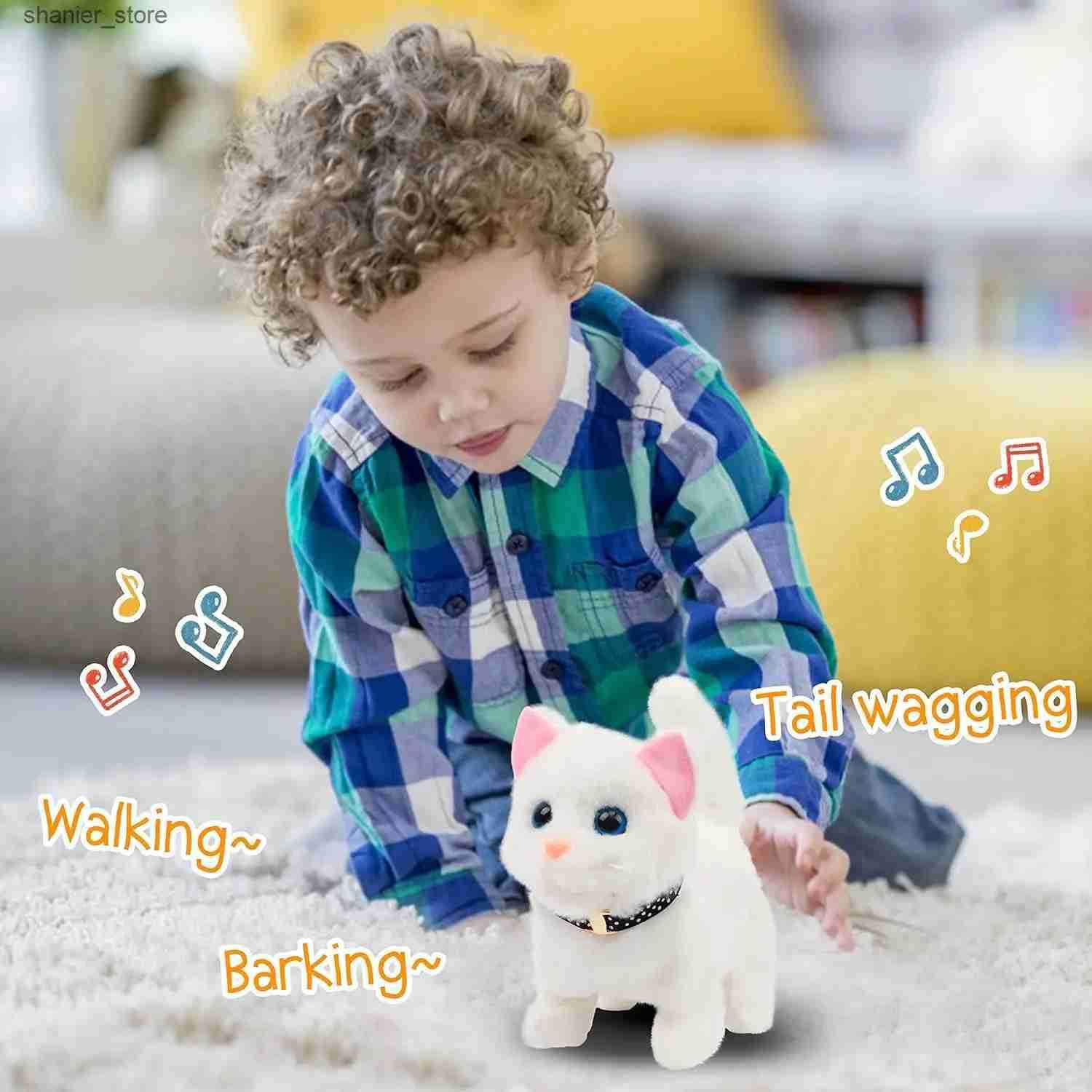 Cat Interactive Electronic Toys New Walking Kitty plush toy electric interactive cat stuffed animal meow tail shaking Nodding cat pet toy childrens gi