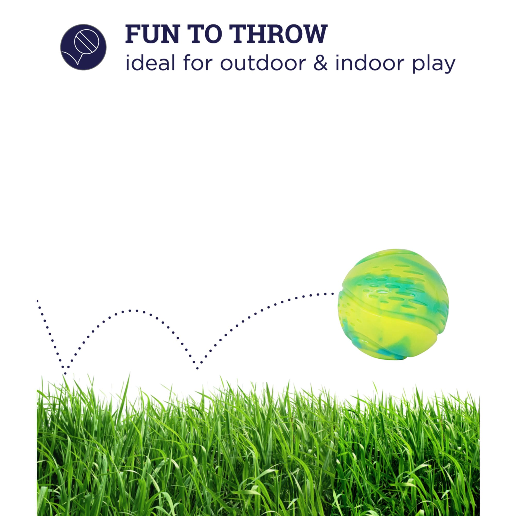 Petstages Multi Grunt N' Punt Tennis Ball Fetch Dog Toy, X-Small