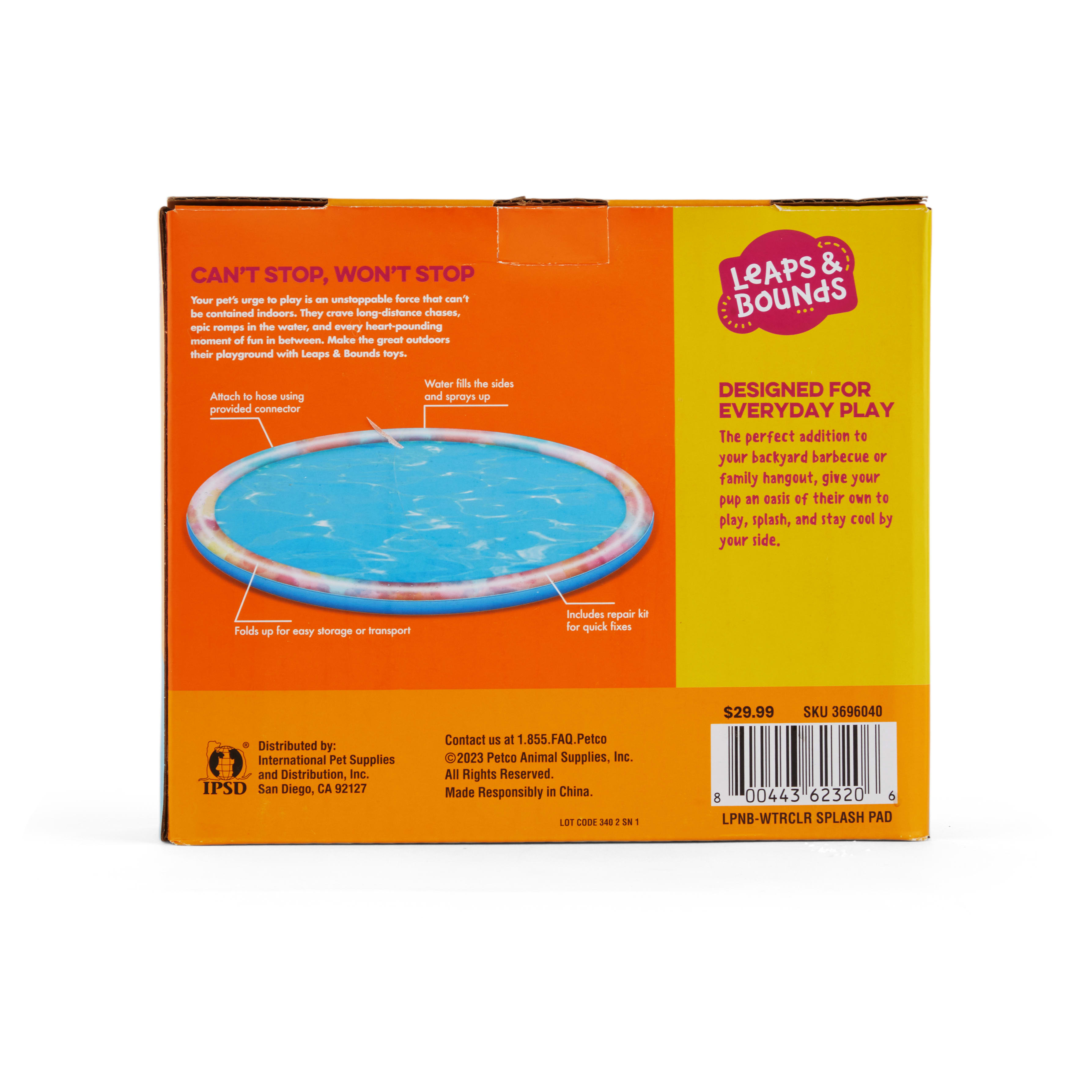 Leaps & Bounds Watercolor Splash Pad Dog Toy, Large