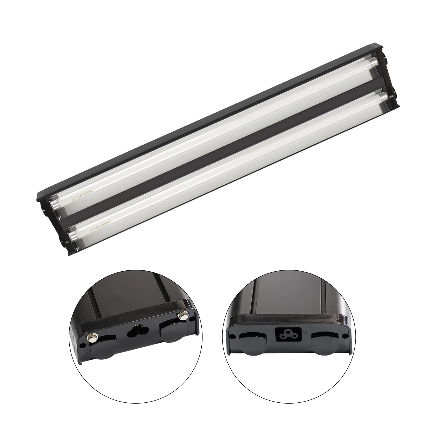 10 uvb 24 inch 24w 48w aluminium reptile double clamp light shade fixture daylight fluorescent tube lamp
