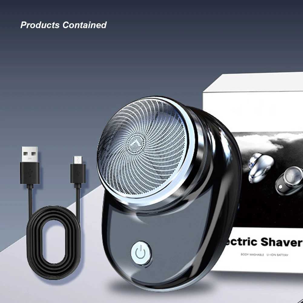 Portable Shaving Machine for Men Travel Attire Electric Shaver USB Rechargeable Mini Pocket Waterproof Shaver Gift for FatherXJ241207