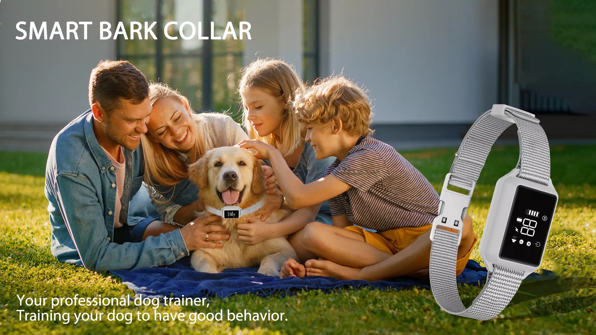 Automatic Dog Training Collar Digital Display Rainproof Rechargeable Adjustable Barking Collar