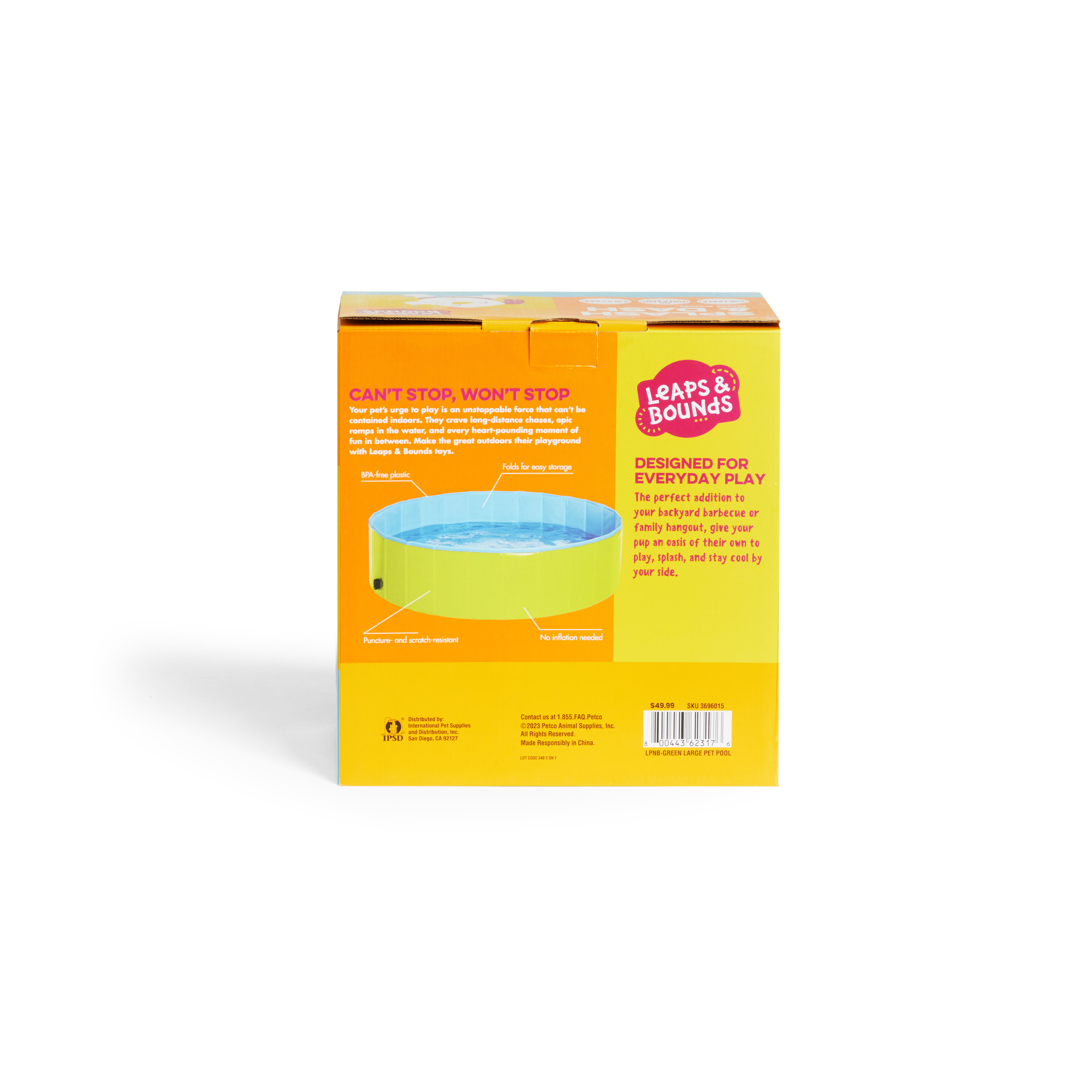 Leaps & Bounds Green Pet Pool Dog Toy, Large