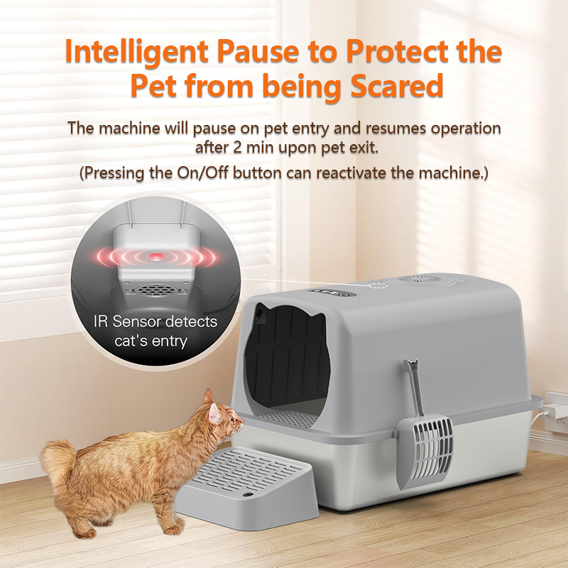 2025 innovative upgraded Odor Control deodorant cat Litter Box full Enclosed stainless steel Cat Litter Box new design