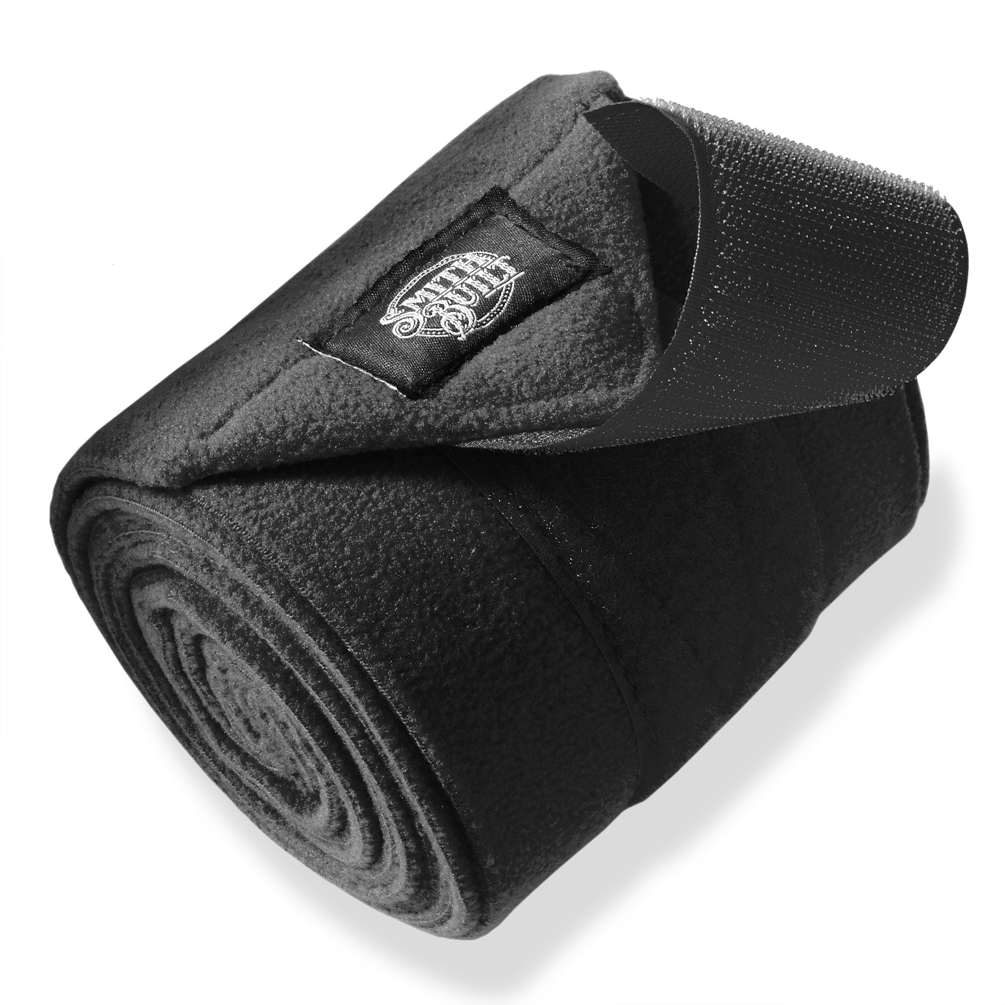 SmithBuilt Black Fleece Polo Wraps Bandages for Horses, Set of 4