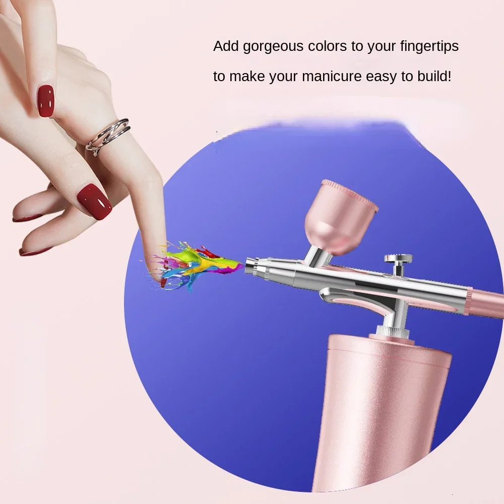 Portable Rechargeable Wireless Airbrush With Compressor Single Action Spray Gun For Face Beauty Nail Art Tattoo Craft Cake Paint y241121