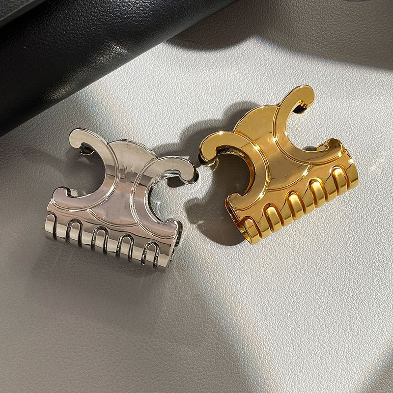 designer luxury fashion triangle hair clips woman accessories classic gold silver style brand letters barrettes girl daily hairpin small claw clip pradas I9OX