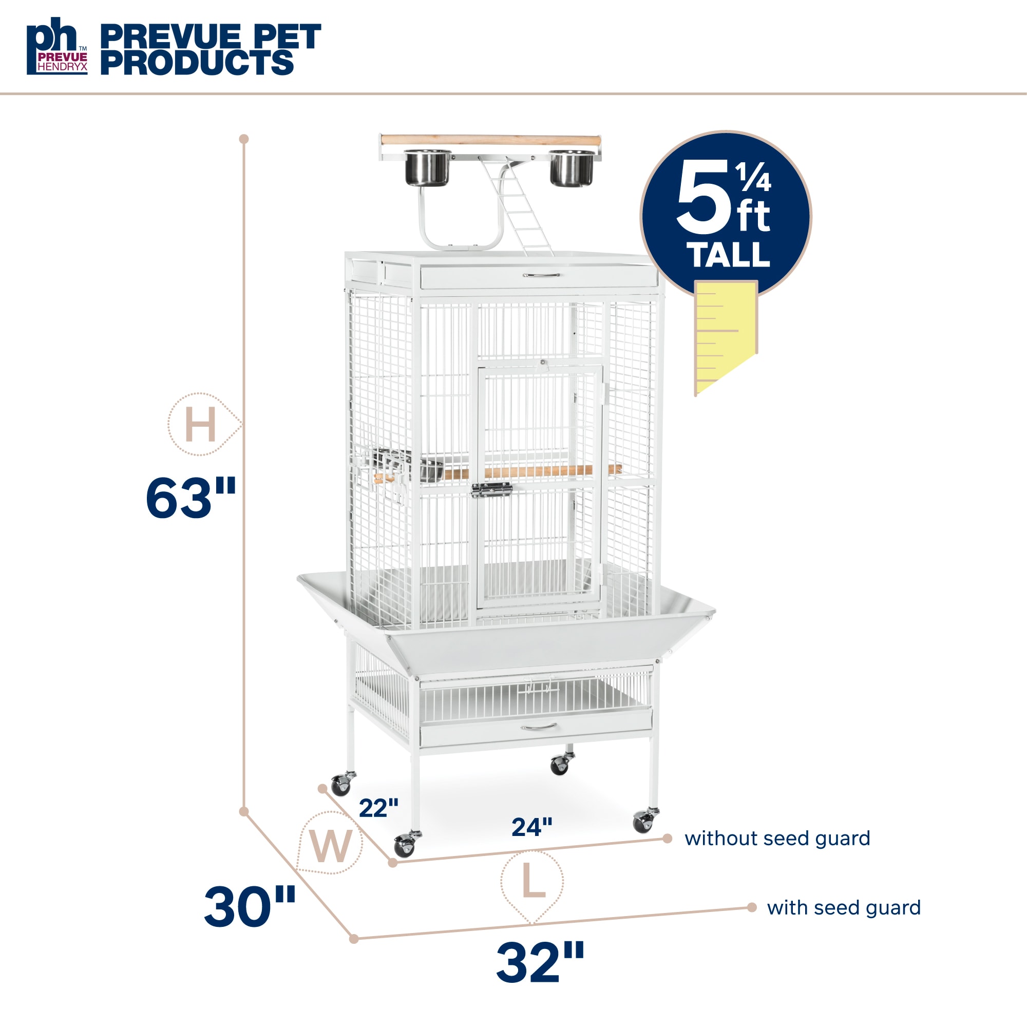 Prevue Pet Products Signature Select Series Wrought Iron Bird Cage in Chalk White
